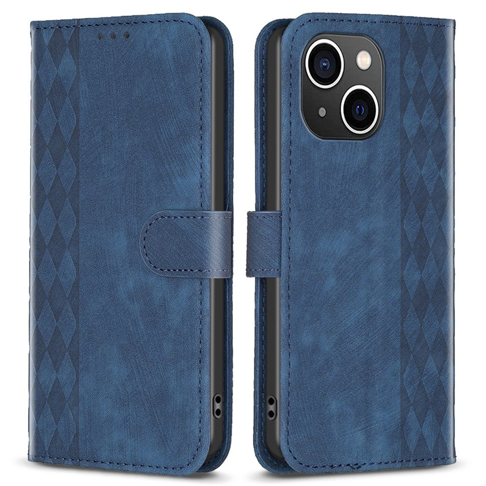PU Leather Cover for iPhone 13 / 14 6.1 inch Imprinted Pattern Wallet Adjustable Stand Flip Phone Case