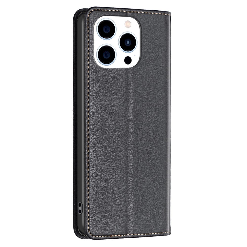 BINFEN COLOR BF18 For iPhone 13 Pro Max Cell Phone Case PU Leather Card Slot Stand Phone Cover