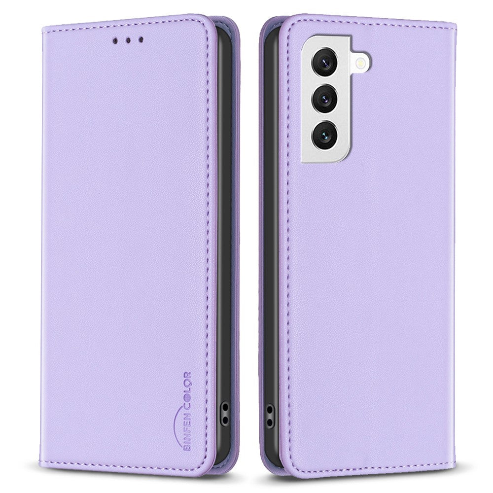 BINFEN COLOR BF18 PU-lædercover med kortholder, flipstativ og magnetisk mobilcover til Samsung Galaxy S21+ 5G