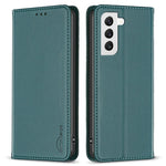 BINFEN COLOR BF18 PU-lædercover med kortholder, flipstativ og magnetisk mobilcover til Samsung Galaxy S21+ 5G