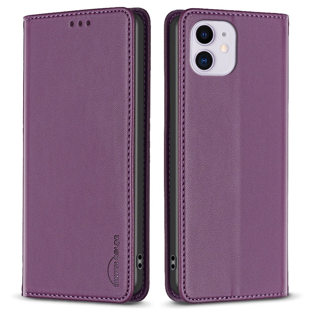 BINFEN COLOR BF18 For iPhone 11 PU Leather Drop-proof Stand Cover Card Holder Phone Case