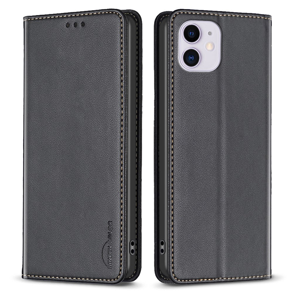 BINFEN COLOR BF18 For iPhone 11 PU Leather Drop-proof Stand Cover Card Holder Phone Case
