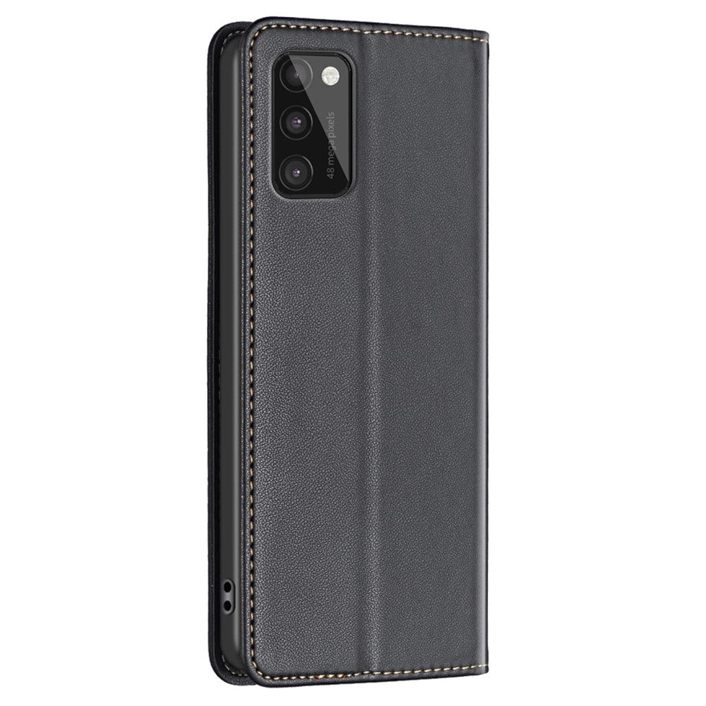 BINFEN COLOR BF18 Telefonlædercover til Samsung Galaxy A41 (Global Version) med Kortholder og Standerfunktion