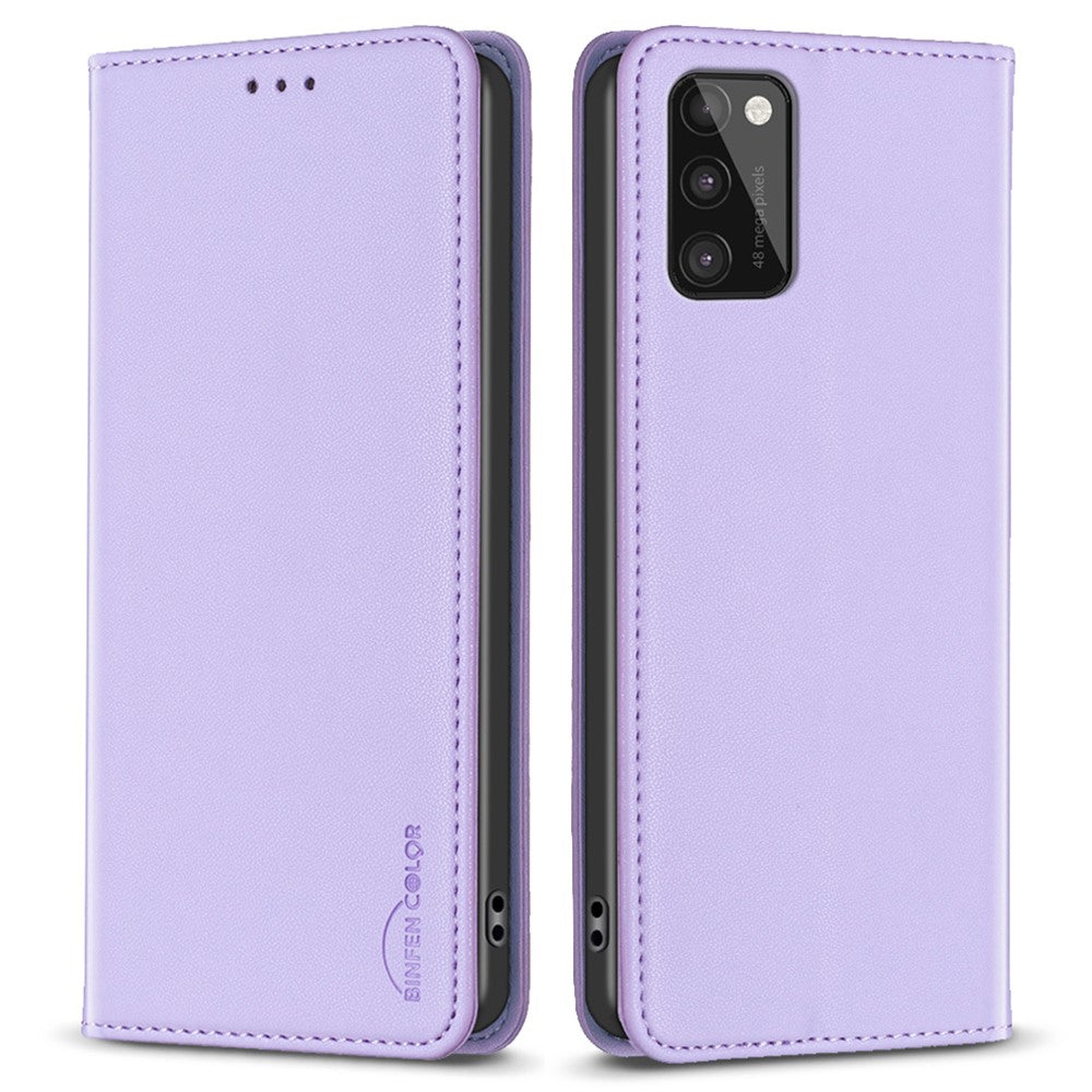 BINFEN COLOR BF18 Telefonlædercover til Samsung Galaxy A41 (Global Version) med Kortholder og Standerfunktion