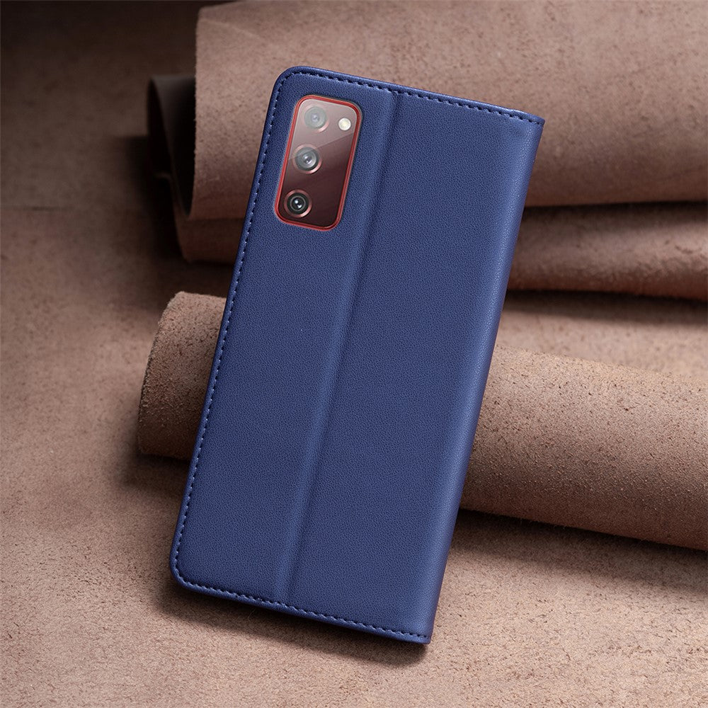 BINFEN COLOR BF18 för Samsung Galaxy S20 FE / S20 FE 5G / S20 FE 2022 / S20 Lite mobilskal Stativ Korthållare Läderfodral
