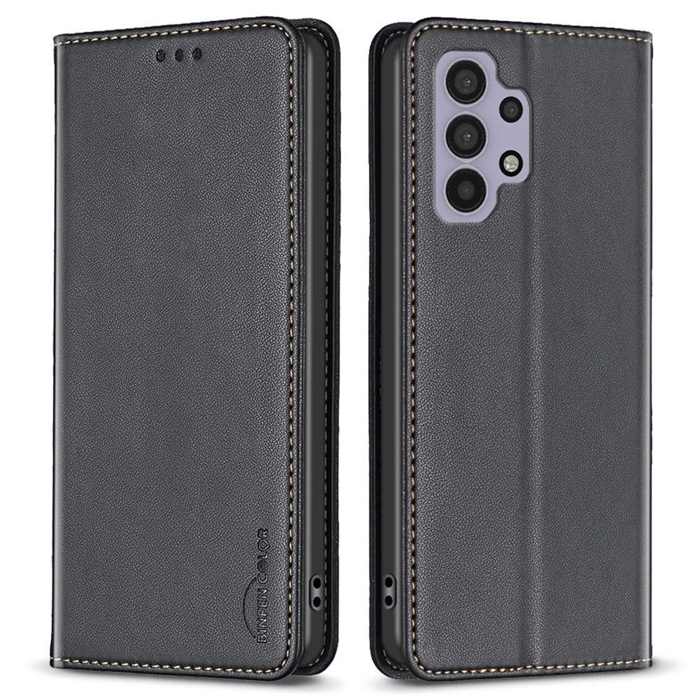BINFEN COLOR BF18 Stand Case for Samsung Galaxy A32 5G / M32 5G Leather Phone Cover with Card Slots