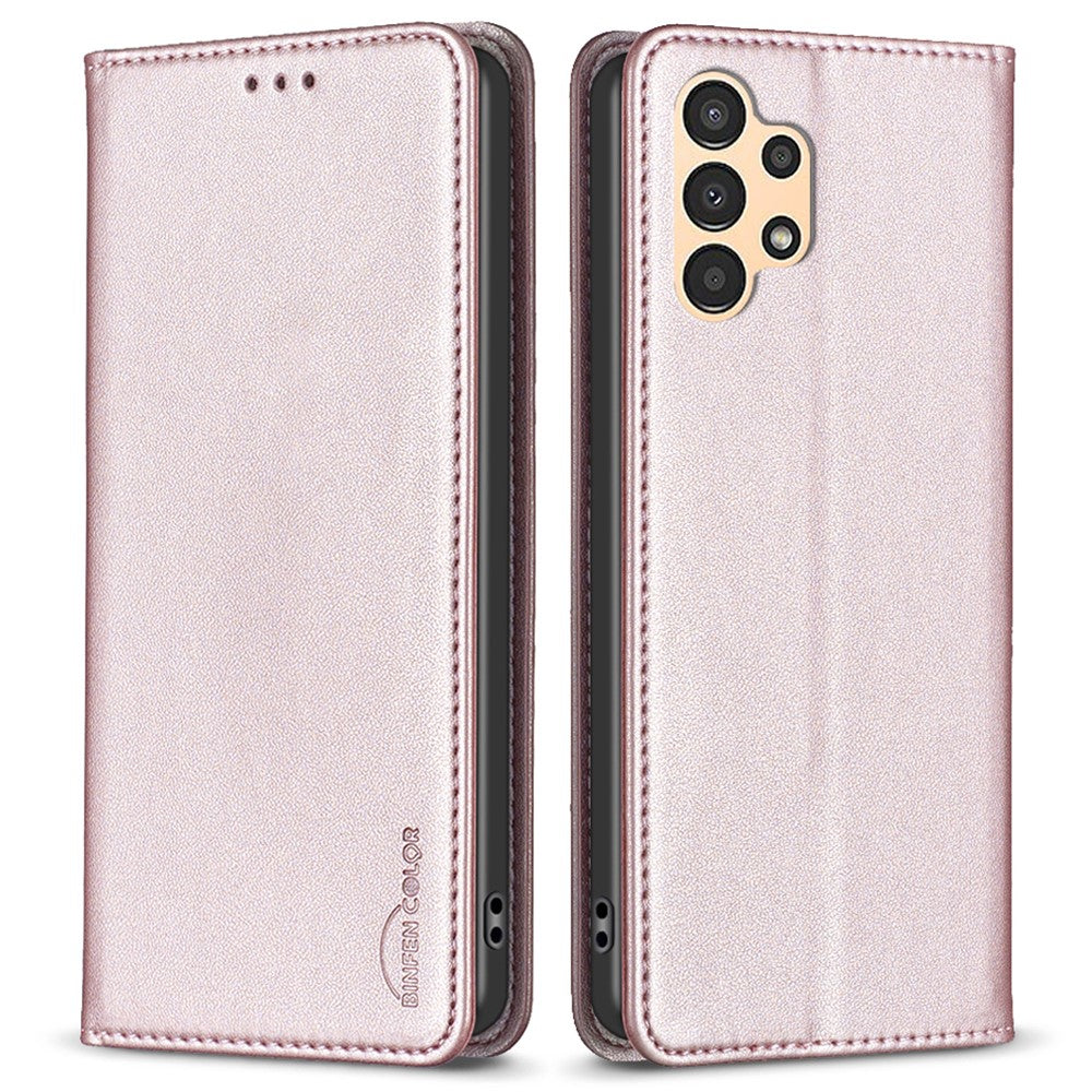 BINFEN COLOR BF18 PU-läderskal till Samsung Galaxy A13 4G / 5G, korthållare, magnetiskt fällbart mobilskal