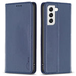 BINFEN COLOR BF18 til Samsung Galaxy S22 5G PU Læder Kortlomme Cover Stødsikkert Stativ Telefonetui