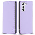 BINFEN COLOR BF18 til Samsung Galaxy S22 5G PU Læder Kortlomme Cover Stødsikkert Stativ Telefonetui