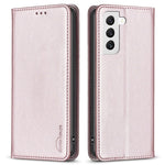 BINFEN COLOR BF18 til Samsung Galaxy S22 5G PU Læder Kortlomme Cover Stødsikkert Stativ Telefonetui
