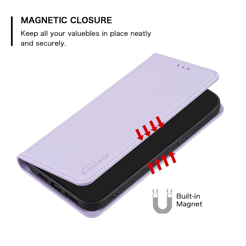 BINFEN COLOR BF18 PU Leather Case for Samsung Galaxy A54 5G , Card Holder Stand Magnetic Phone Cover