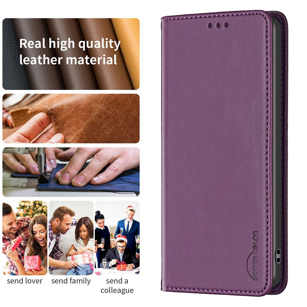 BINFEN COLOR BF18 mobilskal till Samsung Galaxy A23 4G / A23 5G (Global version) / M23 5G / F23 5G / M13 4G, PU-läder stativ med korthållare