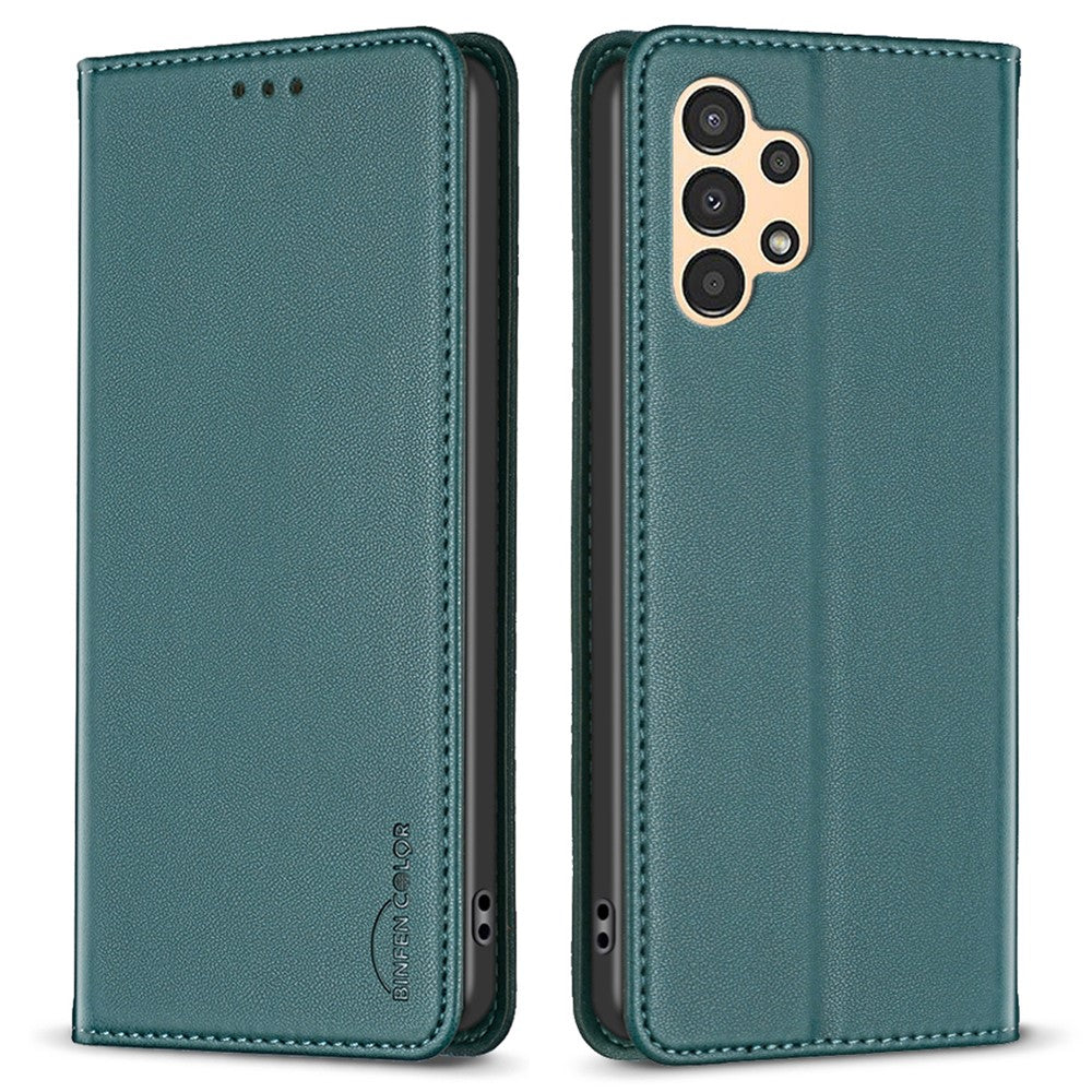 BINFEN COLOR BF18 mobilskal till Samsung Galaxy A23 4G / A23 5G (Global version) / M23 5G / F23 5G / M13 4G, PU-läder stativ med korthållare