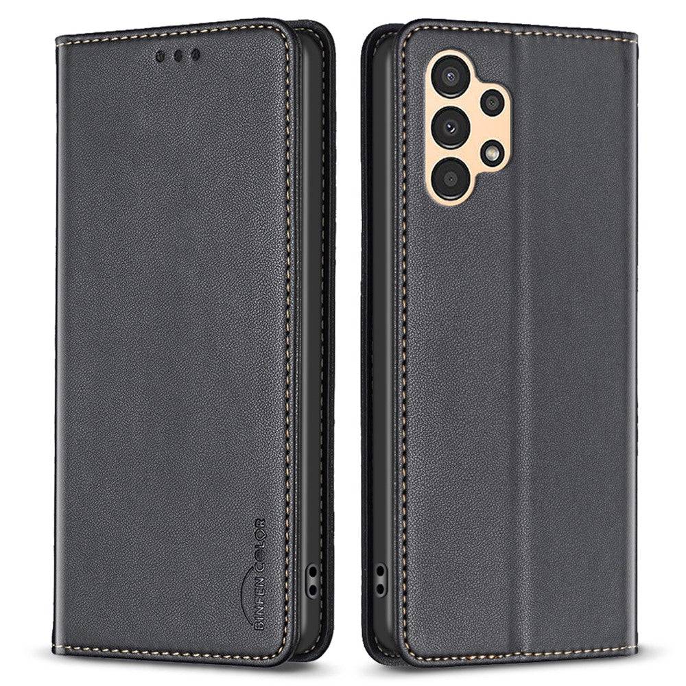 BINFEN COLOR BF18 mobilskal till Samsung Galaxy A23 4G / A23 5G (Global version) / M23 5G / F23 5G / M13 4G, PU-läder stativ med korthållare