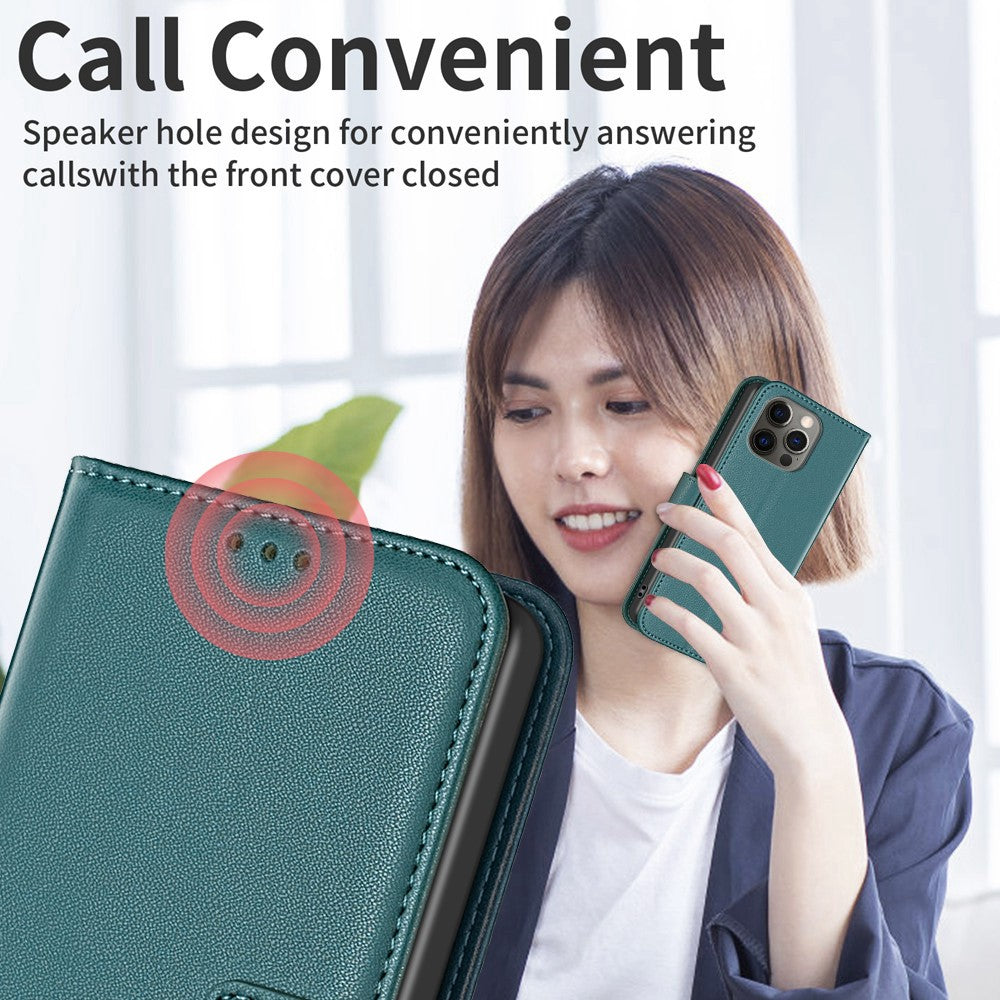 BINFEN COLOR BF17 Pungcover til iPhone 12 / 12 Pro 6.1 tommer, Flipcover i PU-læder med standerfunktion