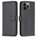 BINFEN COLOR BF17 Pungcover til iPhone 12 / 12 Pro 6.1 tommer, Flipcover i PU-læder med standerfunktion