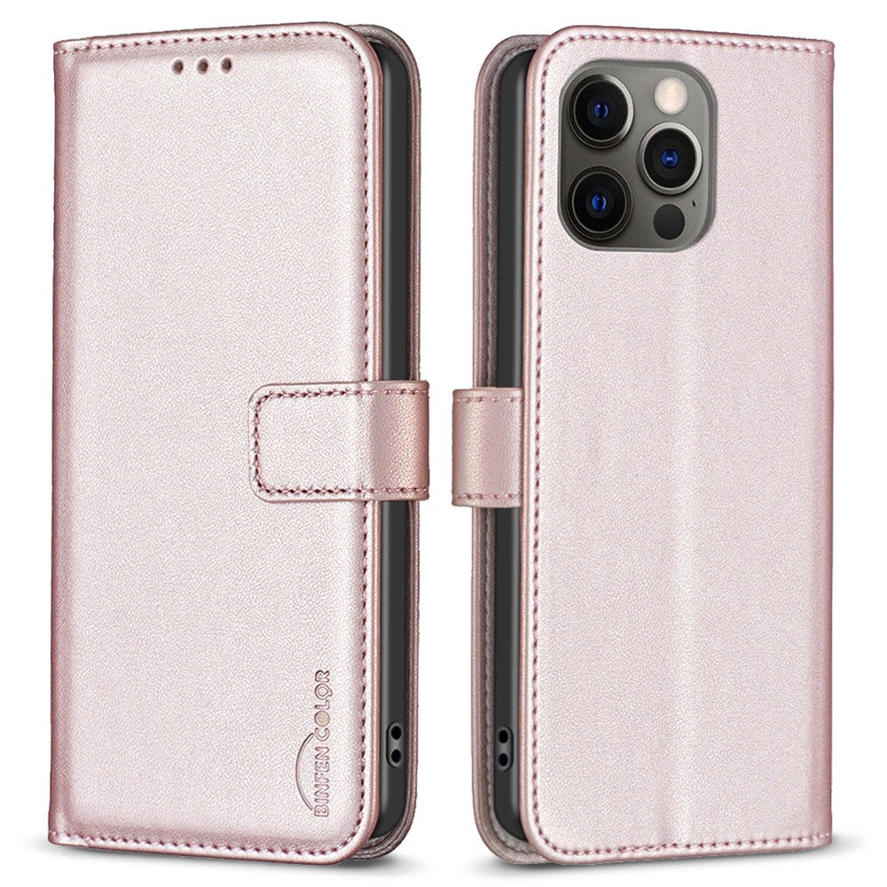BINFEN COLOR BF17 For iPhone 12 Pro Max 6.7 inch Flip Leather Cover Wallet Stand Magnetic Phone Case