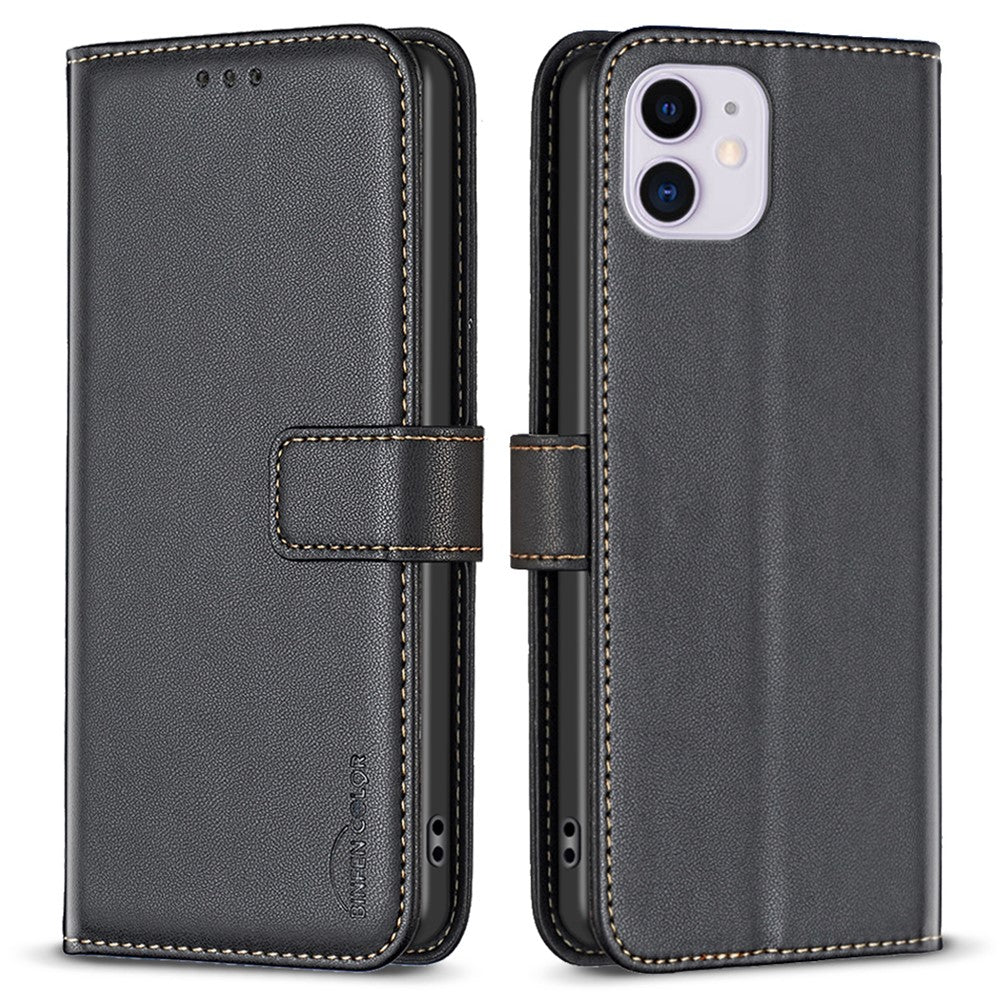 BINFEN COLOR BF17 For iPhone 11 PU Leather Wallet Case Magnetic Folio Flip Stand Phone Cover