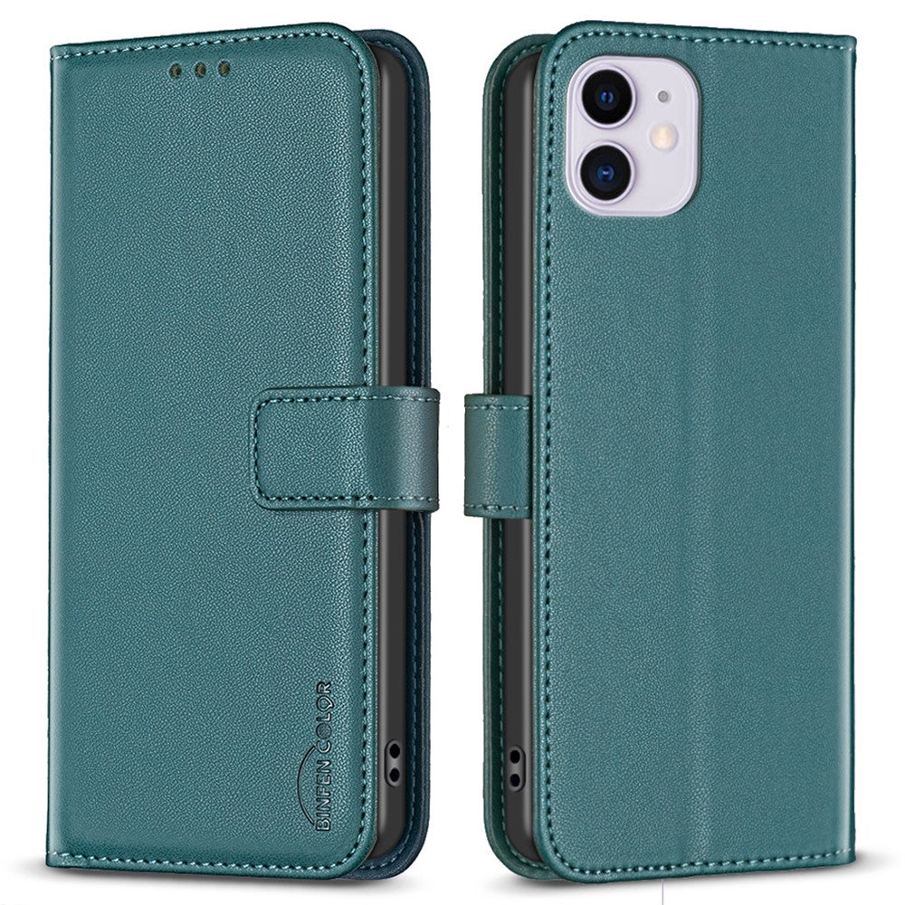 BINFEN COLOR BF17 For iPhone 11 PU Leather Wallet Case Magnetic Folio Flip Stand Phone Cover