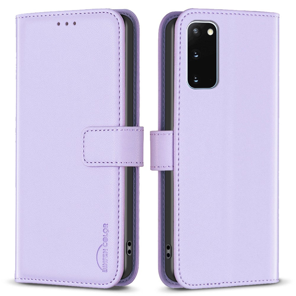 BINFEN COLOR BF17 For Samsung Galaxy S20 4G / 5G Flip Folio Wallet Cover PU Leather Stand Phone Case