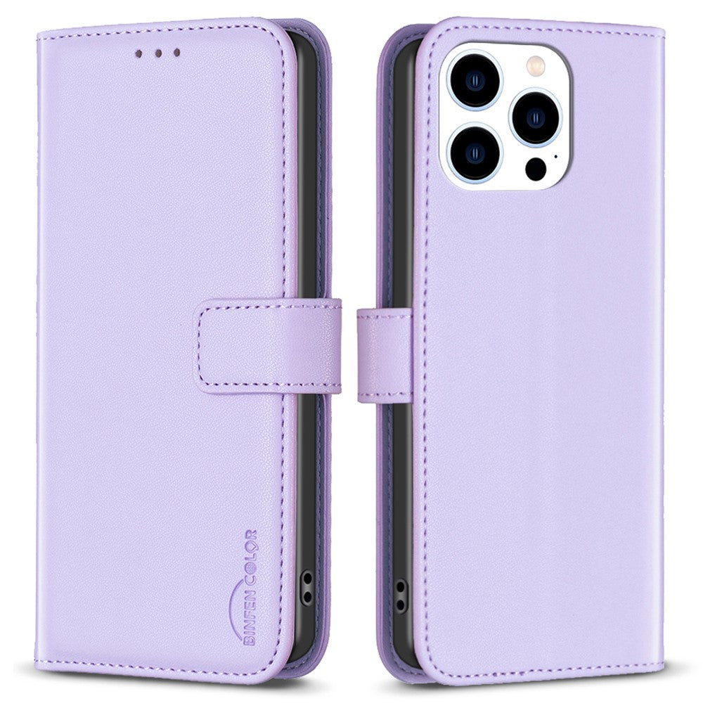 BINFEN COLOR BF17 For iPhone 14 Pro Magnetic Phone Case Wallet Leather Phone Cover with Stand Function