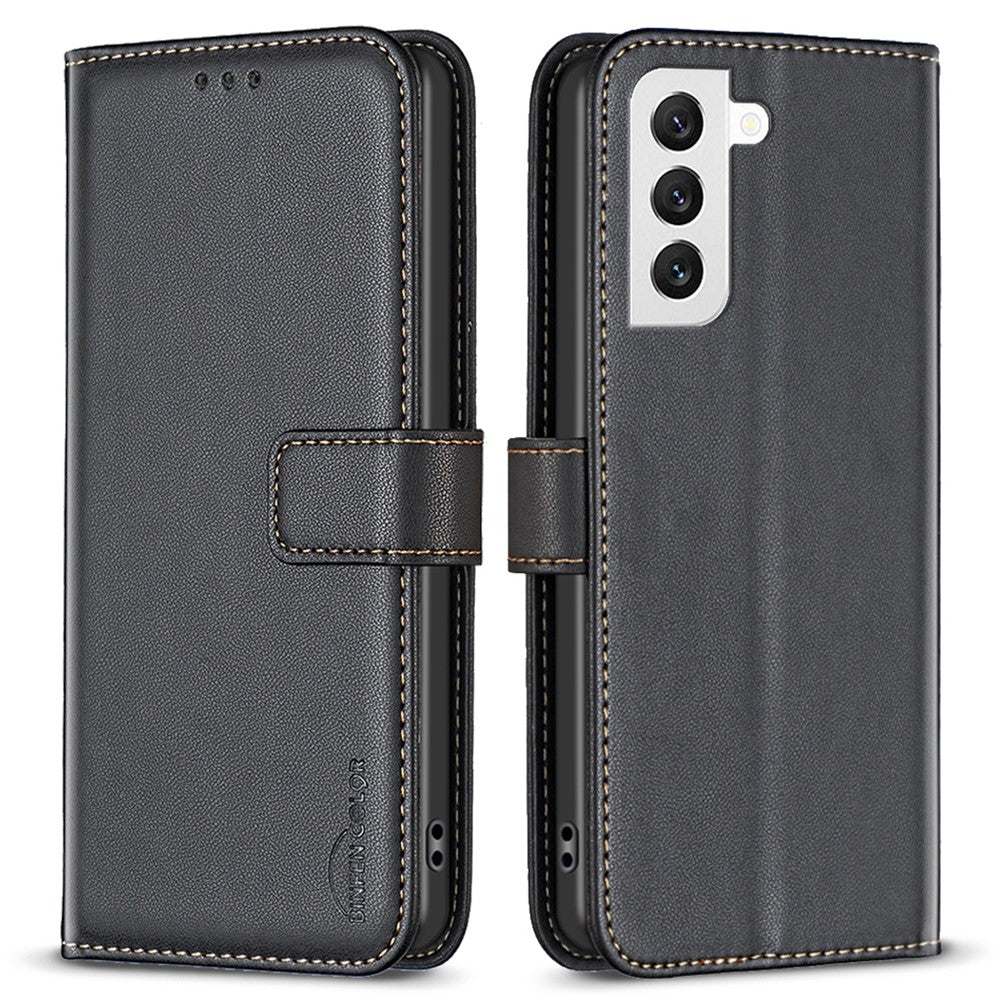 BINFEN COLOR BF17 For Samsung Galaxy S21+ 5G PU Leather Phone Cover Wallet Stand Magnetic Closure Phone Case