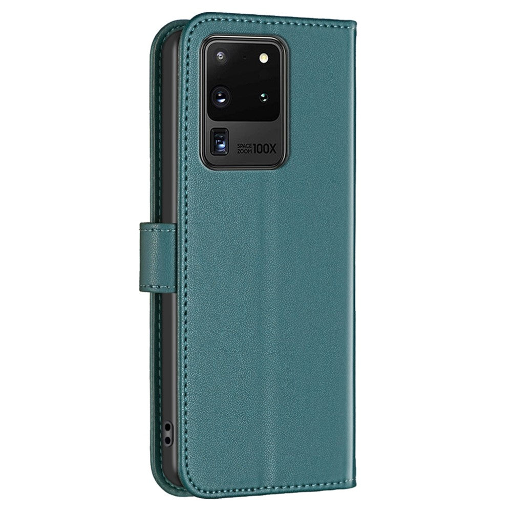 BINFEN COLOR BF17 TPU+PU Leather Phone Cover for Samsung Galaxy S20 Ultra Stand Magnetic Phone Case Wallet
