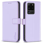 BINFEN COLOR BF17 TPU+PU Leather Phone Cover for Samsung Galaxy S20 Ultra Stand Magnetic Phone Case Wallet