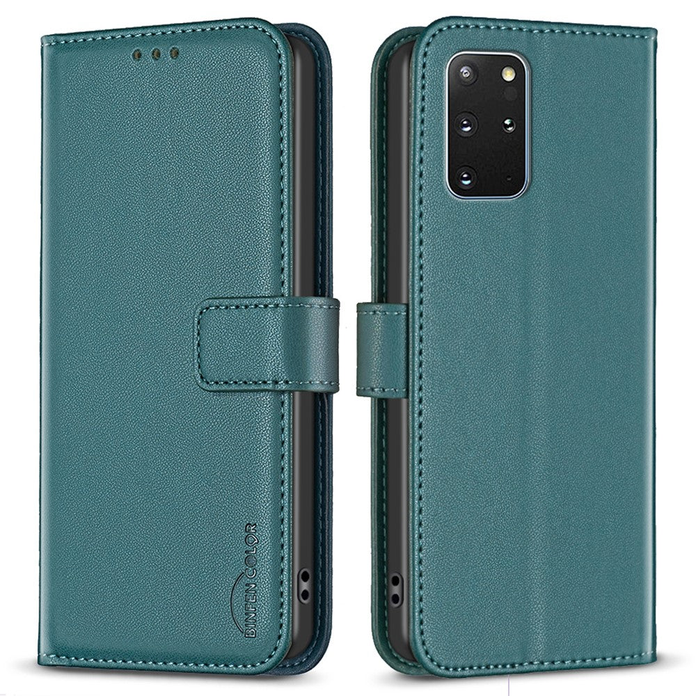 BINFEN COLOR BF17 For Samsung Galaxy S20 Plus 4G / 5G Slim-Fit Phone Cover Stand Magnetic Wallet PU Leather Phone Case