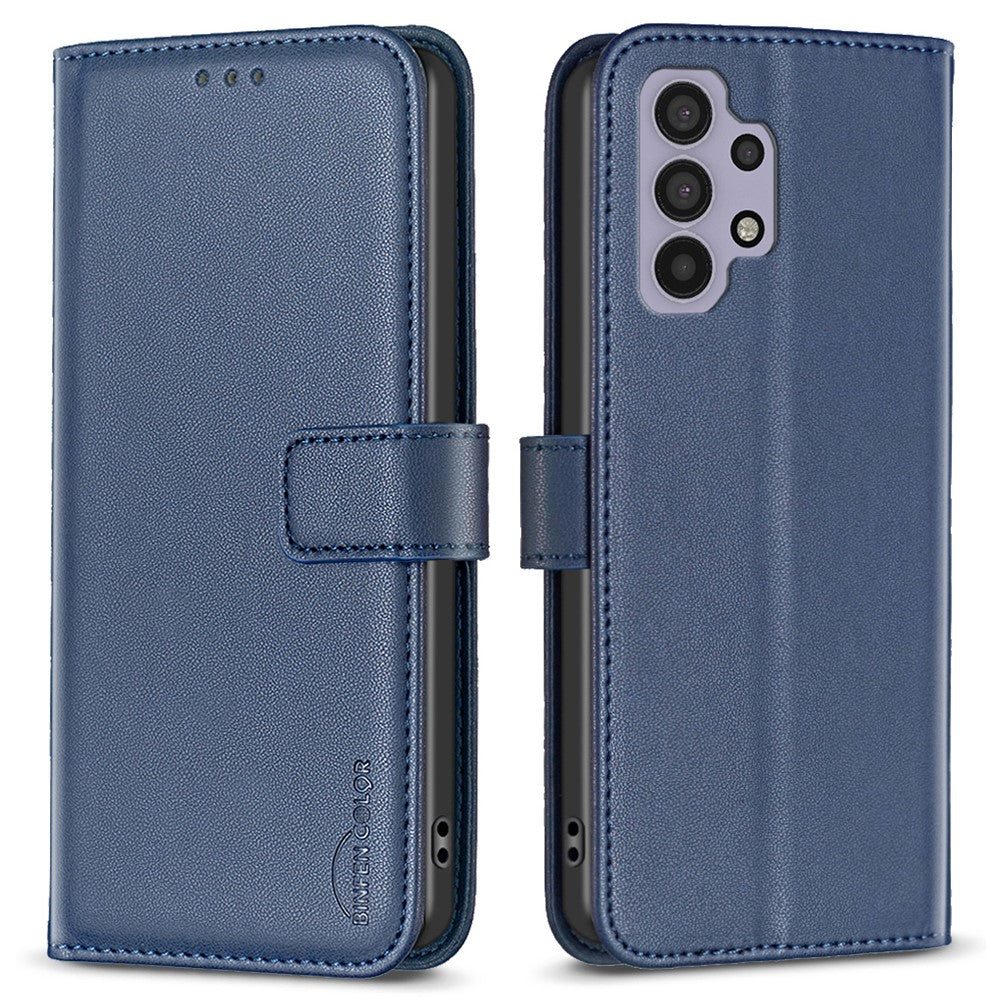 BINFEN COLOR BF17 Leather Case for Samsung Galaxy A32 4G (EU Version) Stand Wallet Cell Phone Cover