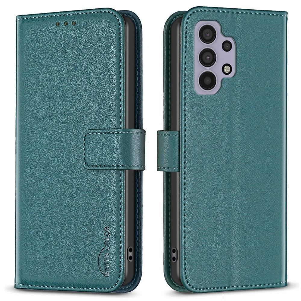 BINFEN COLOR BF17 For Samsung Galaxy A32 5G / M32 5G Phone Cover PU Leather Stand Wallet Case