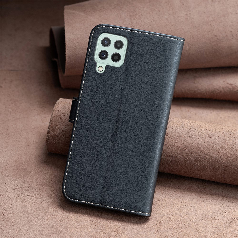 BINFEN COLOR BF17 For Samsung Galaxy A22 4G (EU Version) Wallet Phone Cover PU Leather Stand Case