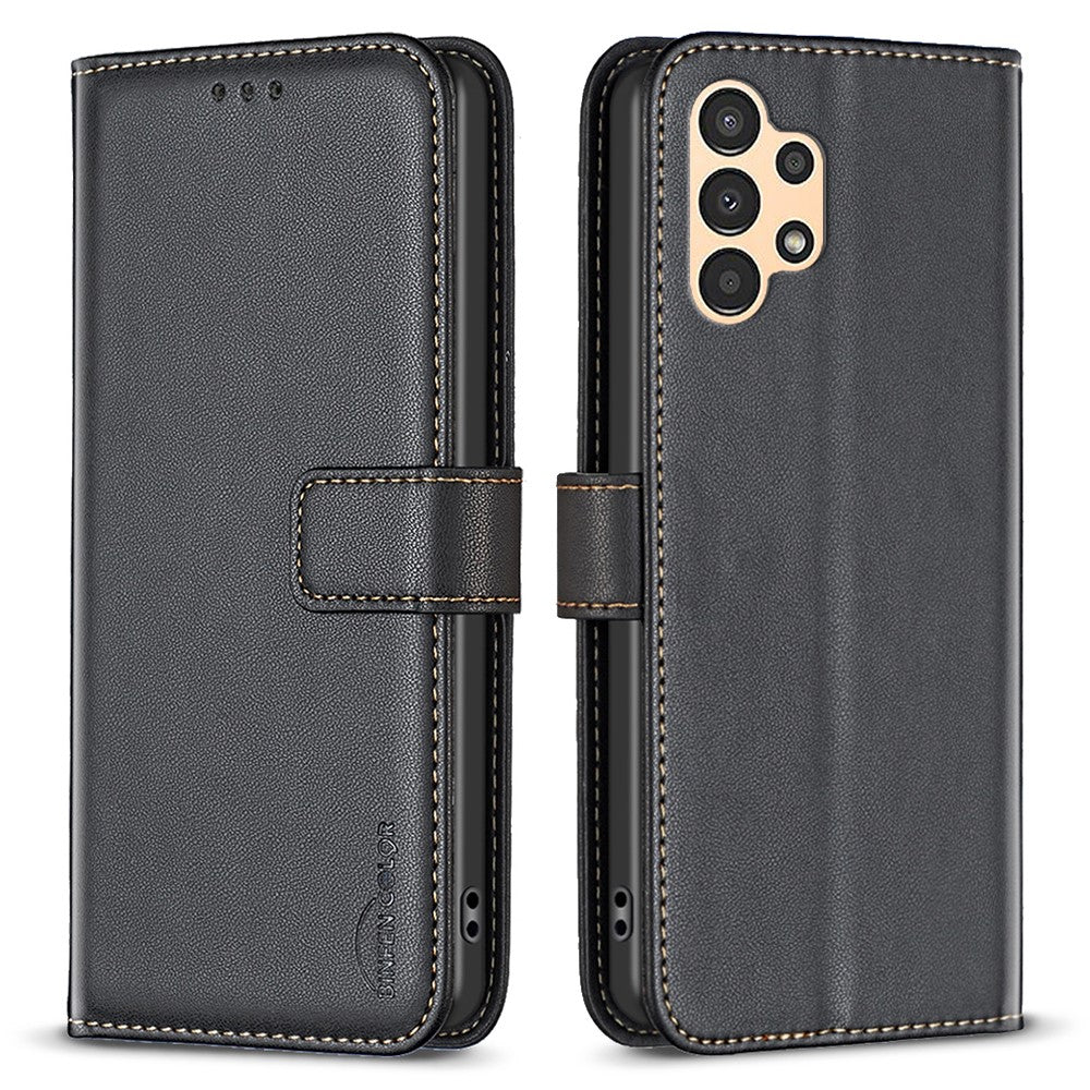 BINFEN COLOR BF17 Leather Case for Samsung Galaxy A13 4G / 5G Stand Cell Phone Wallet Cover