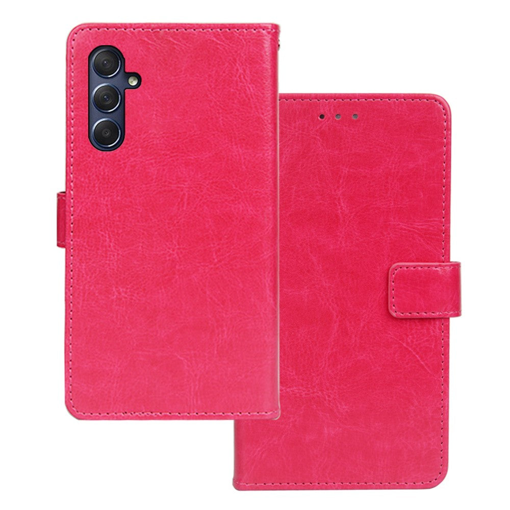 IDEWEI For Samsung Galaxy M54 5G / F54 5G PU Leather Stand Case Crazy Horse Texture Wallet Cover Phone Shell
