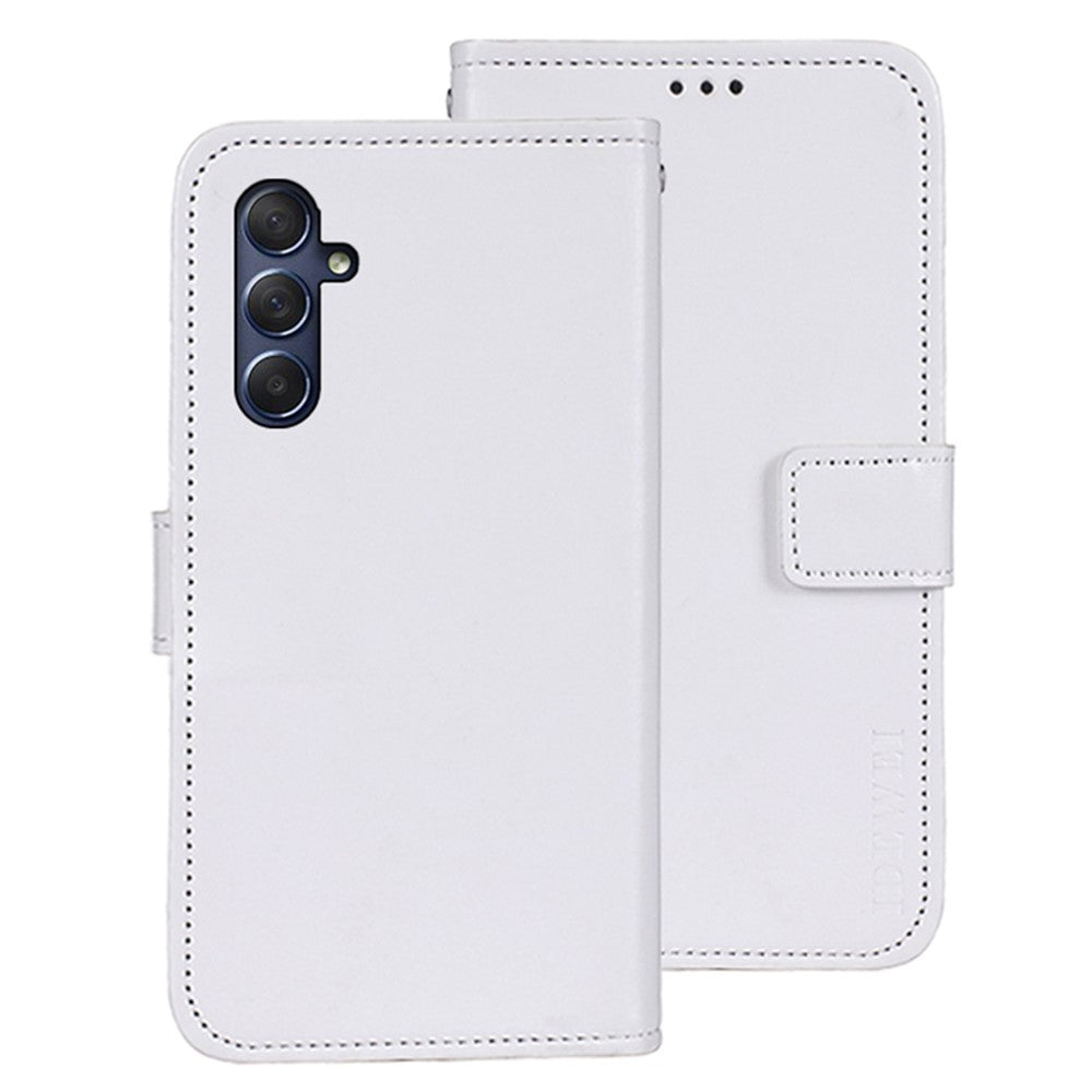 IDEWEI ridsefast læderpungcover til Samsung Galaxy M54 5G / F54 5G med Crazy Horse-struktur og støttefunktion