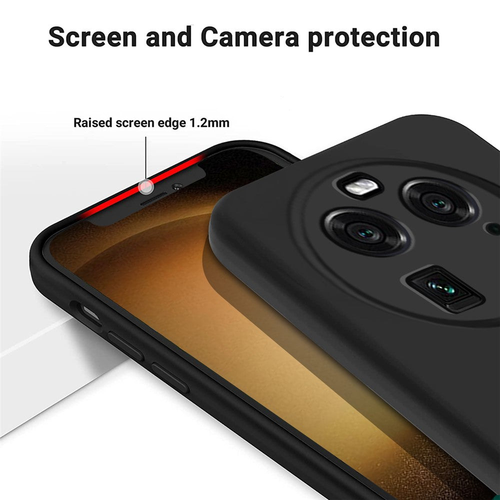 Oppo Find X6 flytande silikonskal med fallskydd och mjukt foder, reptåligt skal