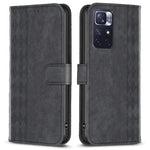 For Xiaomi Redmi Note 11 4G (Qualcomm) / Note 11S 4G Leather Phone Case Imprinting Grid Wallet Stand Shell