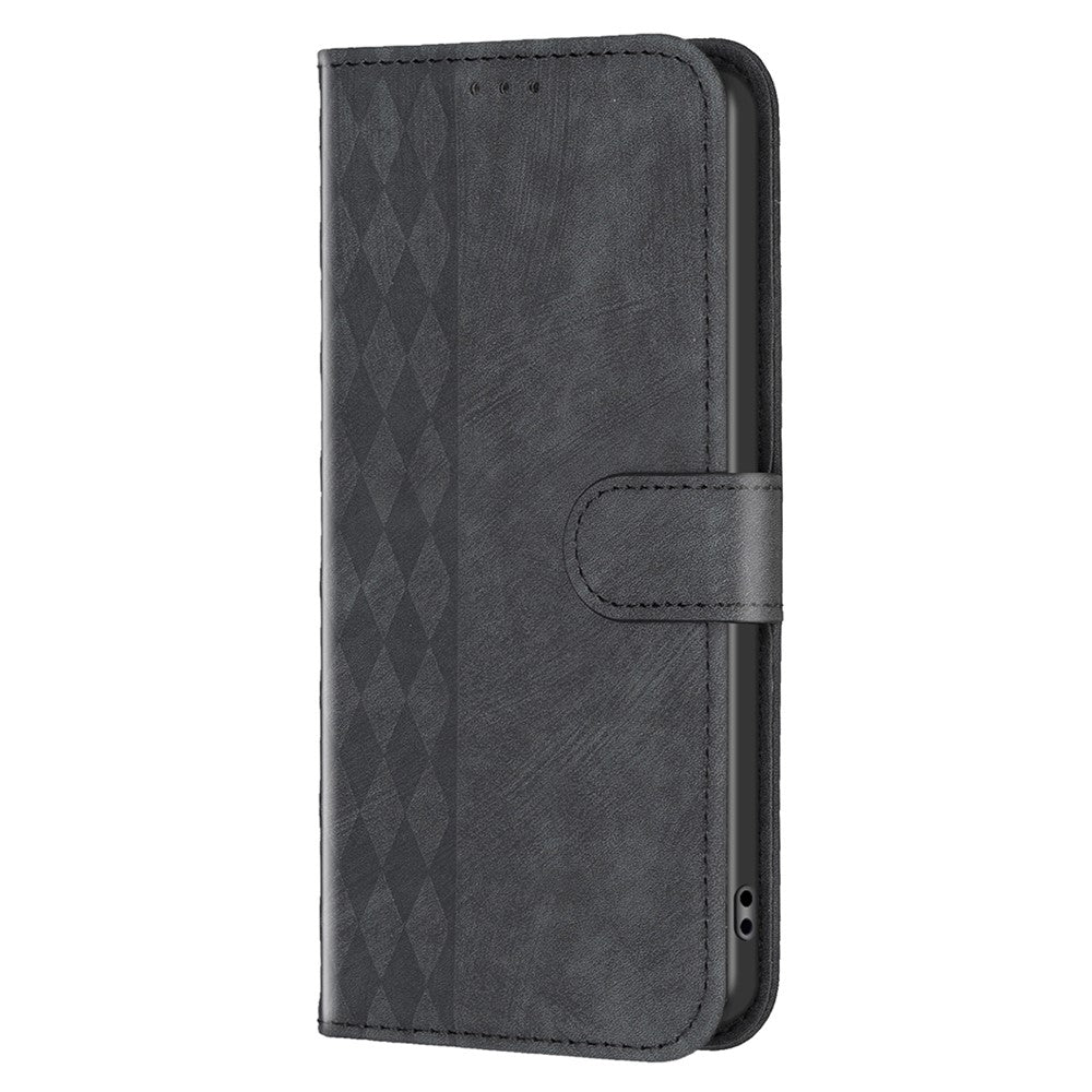 For Xiaomi Redmi Note 11 4G (Qualcomm) / Note 11S 4G Leather Phone Case Imprinting Grid Wallet Stand Shell