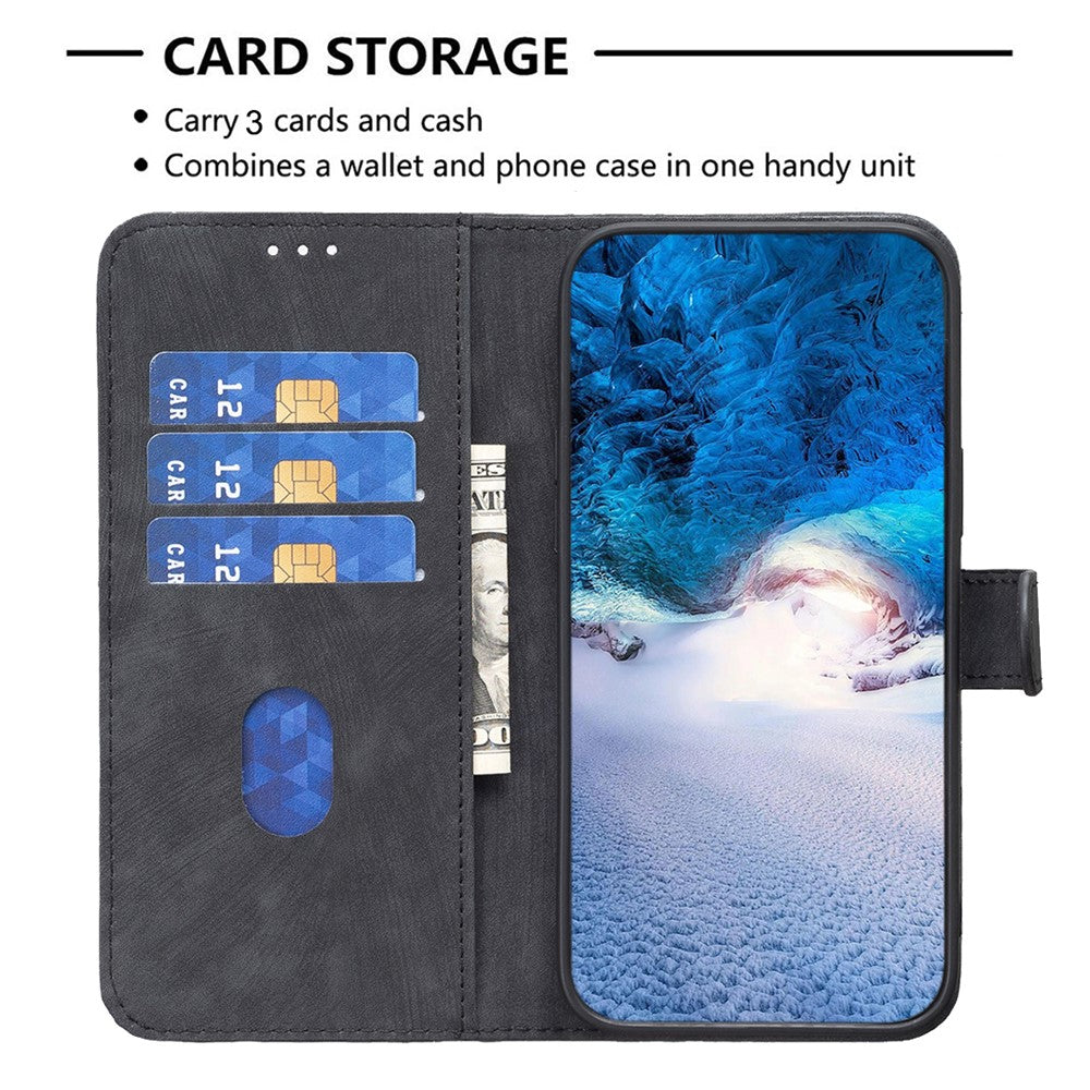 For Xiaomi Redmi Note 11 4G (Qualcomm) / Note 11S 4G Leather Phone Case Imprinting Grid Wallet Stand Shell