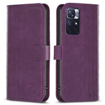 For Xiaomi Redmi Note 11 4G (Qualcomm) / Note 11S 4G Leather Phone Case Imprinting Grid Wallet Stand Shell