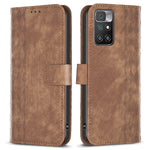 For Xiaomi Redmi Note 11 4G (MediaTek) / Redmi 10 4G (2021) / Redmi 10 2022 4G / 10 Prime Imprinting Grid Wallet Stand Phone Leather Case