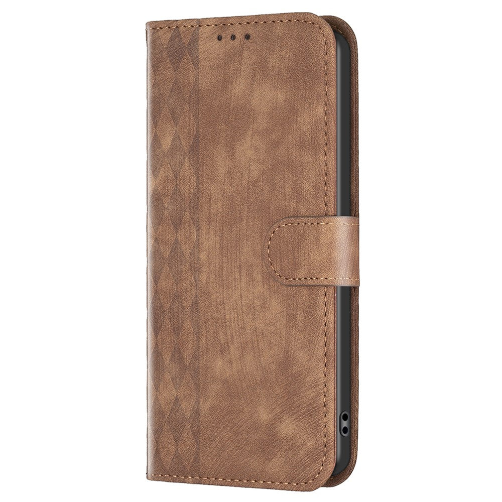 For Xiaomi Redmi Note 11 4G (MediaTek) / Redmi 10 4G (2021) / Redmi 10 2022 4G / 10 Prime Imprinting Grid Wallet Stand Phone Leather Case