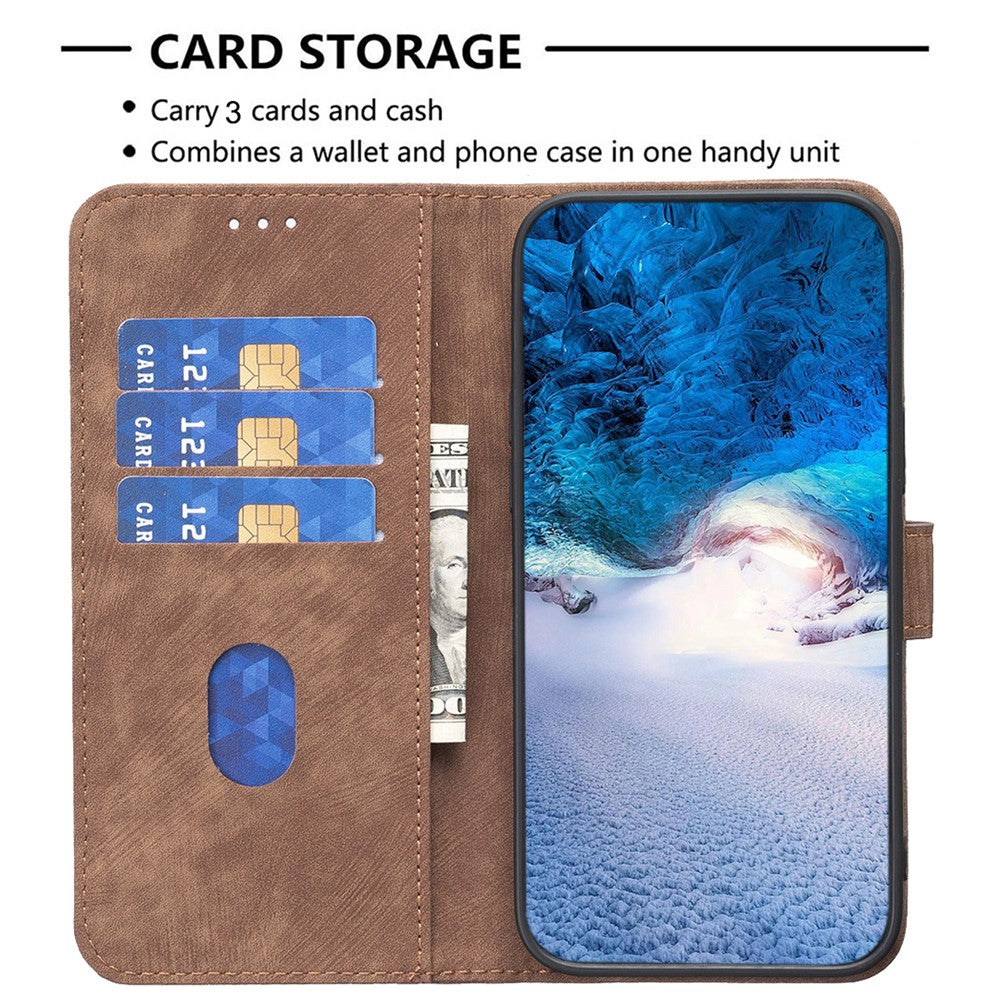 For Xiaomi Redmi Note 11 4G (MediaTek) / Redmi 10 4G (2021) / Redmi 10 2022 4G / 10 Prime Imprinting Grid Wallet Stand Phone Leather Case