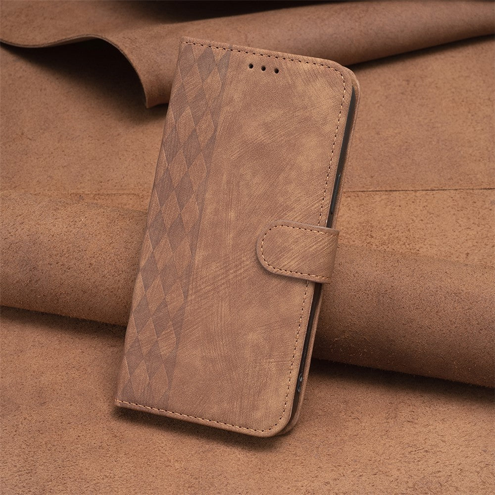 For Xiaomi Redmi Note 11 4G (MediaTek) / Redmi 10 4G (2021) / Redmi 10 2022 4G / 10 Prime Imprinting Grid Wallet Stand Phone Leather Case