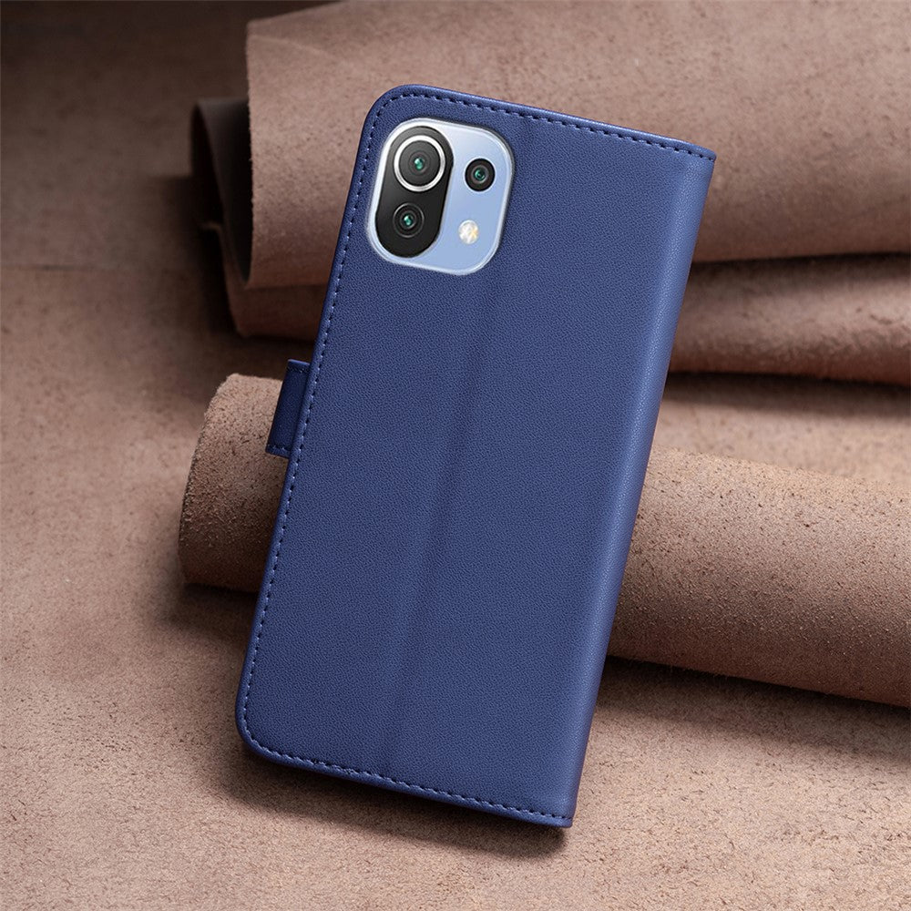 BINFEN COLOR BF17 til Xiaomi 11 Lite 5G NE / Mi 11 Lite 5G / 4G mobiltelefonholder med PU-læderetui og tegnebogsfunktion