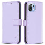 BINFEN COLOR BF17 til Xiaomi 11 Lite 5G NE / Mi 11 Lite 5G / 4G mobiltelefonholder med PU-læderetui og tegnebogsfunktion