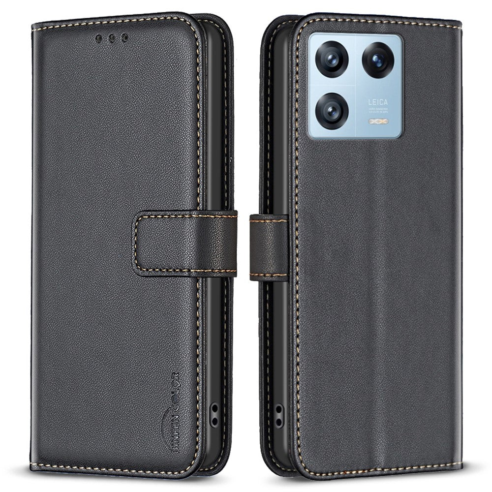 BINFEN COLOR BF17 For Xiaomi 13 Pro 5G Stand Wallet Phone Case PU Leather Phone Cover