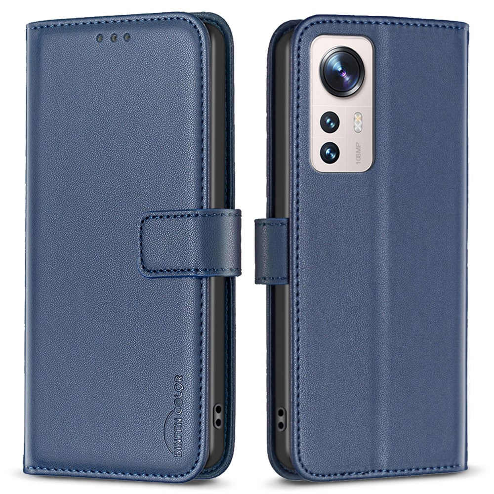 BINFEN COLOR BF17 Läderfodral för Xiaomi 12 Lite 5G Fallskyddande Plånboksfodral