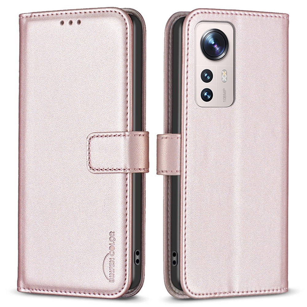 BINFEN COLOR BF17 Läderfodral för Xiaomi 12 Lite 5G Fallskyddande Plånboksfodral