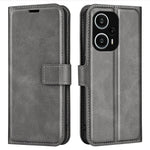 Xiaomi Redmi Note 12 Turbo / Poco F5 5G Kalvtextur Stativ Plånbok Fyrkantigt Magnetiskt Stängning PU Läder mobilskal